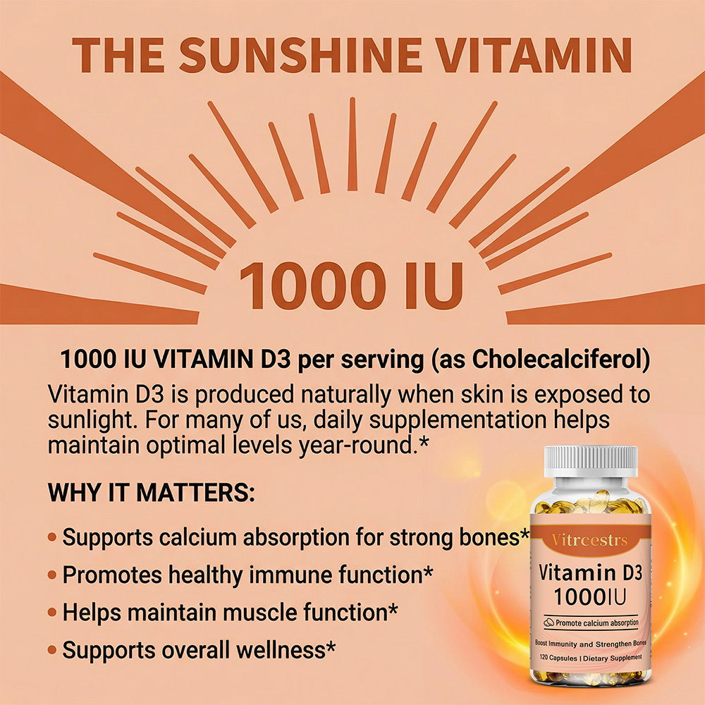 Vitamin D3 1000 IU Capsules, S - Health Wellness And review and price